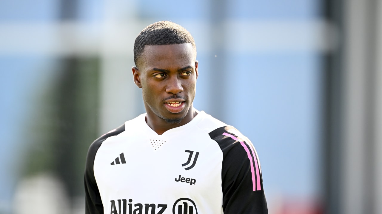 Timothy Weah in allenamento con la Juventus